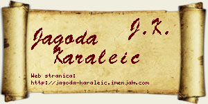 Jagoda Karaleić vizit kartica
